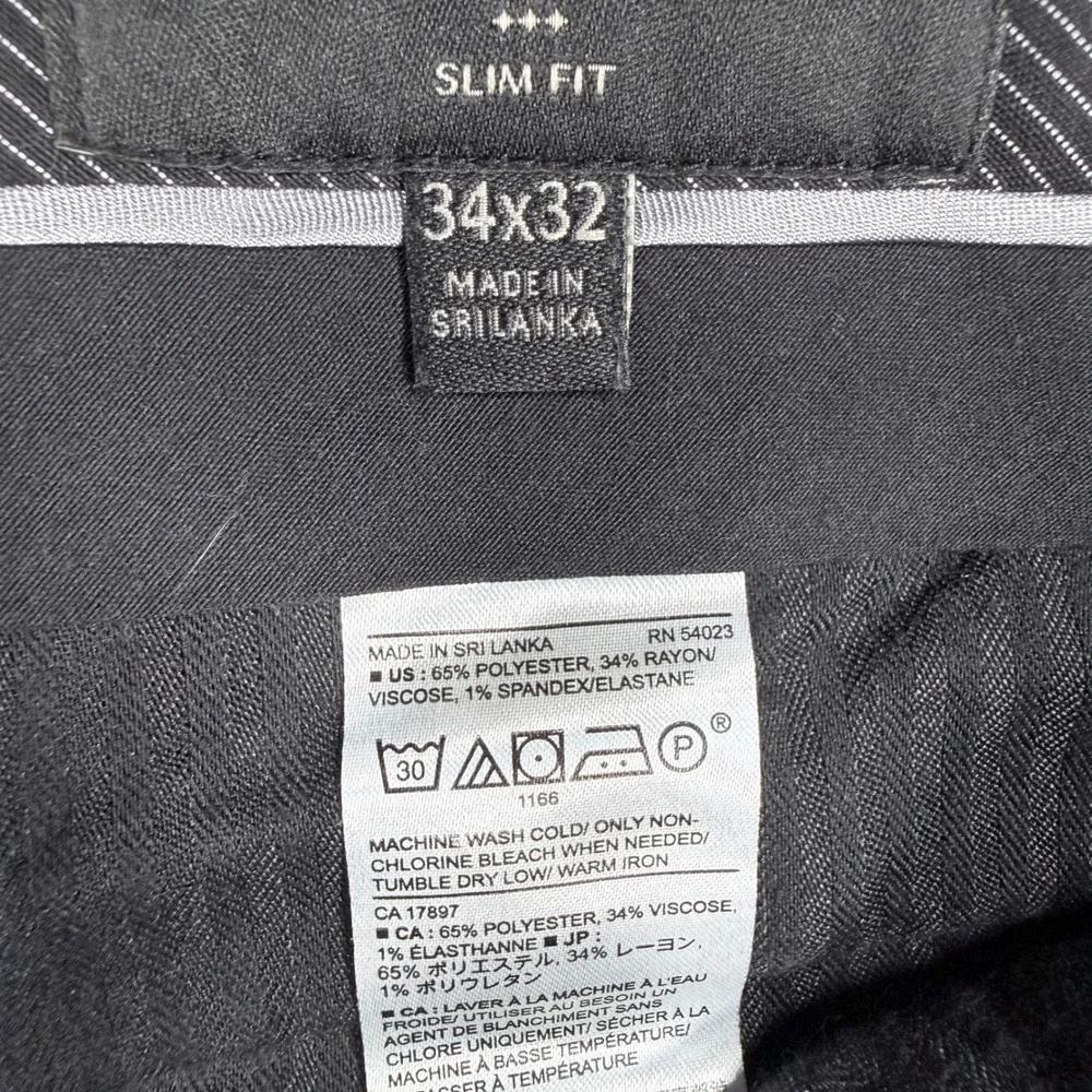 Banana Republic Slim Fit Gray Micro Pattern Dress Pants 34x32 Stretch Trousers